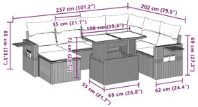 ΣΑΛΟΝΙ ΚΗΠΟΥ ΣΕΤ 8 ΤΕΜΑΧΙΩΝ ΓΚΡΙ ΣΥΝΘΕΤΙΚΟ ΡΑΤΑΝ ΜΕ ΜΑΞΙΛΑΡΙΑ 3268072