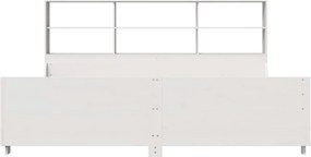 vidaXL Κρεβάτι Βιβλιοθήκη Χωρίς Στρώμα Λευκό 180x200 εκ Μασίφ Ξύλο