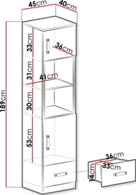 Βιβλιοθήκη Trafiko-Mple - 45.00Χ40.00Χ189.00cm