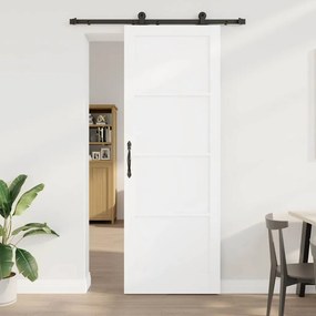 vidaXL Συρόμενη Πόρτα με Σετ Εξαρτημάτων 'ORKDAL' Λευκή Συμπαγούς Ξύλου