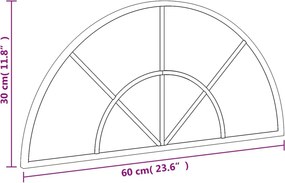 vidaXL Καθρέφτης Τοίχου Αψίδα Μαύρος 60x30 εκ. από Σίδερο