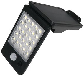 Ηλιακό Φωτιστικό SOLAR SENSOR SMD LED WALL BLACK 2W 200Lm 4000K IP65 120° ACA ELISA2B