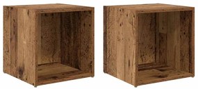 vidaXL Ντουλάπι TV 2 pcs Καφέ 37 x 35 x 37 εκ Επεξεργασμένο ξύλο