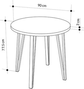 Τραπέζι Xana Megapap χρώμα black wood Ø90x77,5εκ.