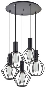 Φωτιστικό Οροφής Adept Flex 77-8906 42x42x300cm 5xE27 60W Black Homelighting