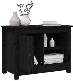 vidaXL Έπιπλο Τηλεόρασης Μαύρο 70x36,5x52 εκ. από Μασίφ Ξύλο Πεύκου