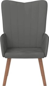 vidaXL Πολυθρόνα Relax Σκούρο Γκρι Βελούδινη