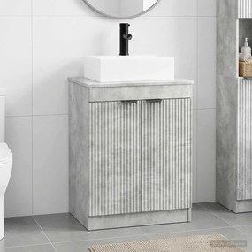 vidaXL Σετ Επίπλων Μπάνιου Γκρι Σκυροδέματος Επεξεργασμένο Ξύλο