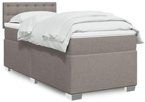 Κρεβάτι Boxspring με Στρώμα Taupe 90x200 εκ. Υφασμάτινο