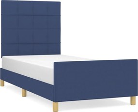 vidaXL Σκελετός Κρεβατιού Χωρίς Στρώμα Μπλε 90x190 εκ. Υφασμάτινο