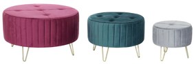 Υποπόδια DKD Home Decor 80 x 80 x 45 cm Μέταλλο πολυεστέρας Βελούδο