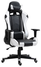 14730005 Καρέκλα Γραφείου Gaming NAVAN Λευκό/Μαύρο PVC 68x53x122-131cm , 1 Τεμάχιο