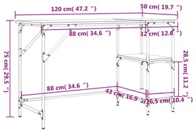 ΓΡΑΦΕΙΟ ΚΑΠΝΙΣΤΗ ΔΡΥΣ 120X50X75 ΕΚ ΜΕΤΑΛΛΟ &amp; ΕΠΕΞΕΡΓΑΣΜΕΝΟ ΞΥΛΟ 845323