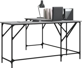 vidaXL Γραφείο Γκρι Sonoma 149x149x75 εκ. από Επεξεργασμένο Ξύλο