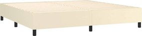 VidaXL Κρεβάτι Boxspring με Στρώμα Κρεμ 200x200 εκ. Συνθετικό Δέρμα