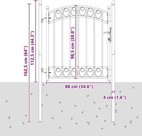 vidaXL Πύλη Φράχτη EMMEN 104 x 98,5 cm Κλειδώσιμο