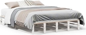 vidaXL Σκελετός Κρεβ. Χωρίς Στρώμα Λευκό 135x190 εκ Μασίφ Πεύκο