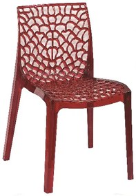 METAX-24 Καρέκλα Gruvyer Διάφανο Κόκκινο*  53. x 52. x 81. metax-01-03-873