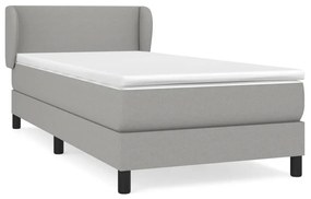 vidaXL Κρεβάτι Boxspring με Στρώμα Ανοιχτό Γκρι 80x200 εκ. Υφασμάτινο