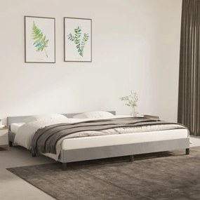 Πλαίσιο Κρεβατιού με Κεφαλάρι Αν. Γκρι 200x200 εκ. Βελούδινο - Γκρι