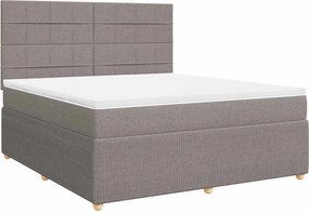 vidaXL Κρεβάτι Boxspring με Στρώμα Taupe 180x200 εκ. Υφασμάτινο