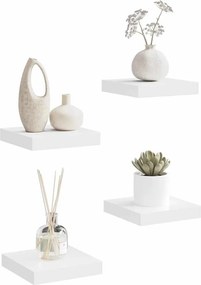 vidaXL Ράφια Τοίχου 4 τεμ. Άσπρα 23x23,5x3,8 εκ. MDF