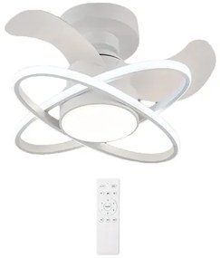 POWERTECH ανεμιστήρας οροφής HLL-0177 με LED φως, 96W, Φ60x28cm, λευκός