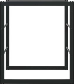 vidaXL Ράφι Καυσόξυλων Μαύρο 55x30x61 εκ. Ατσάλινο