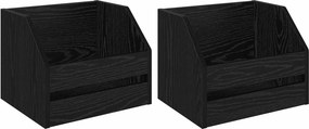 vidaXL Κουτί Άλμπουμ Βινυλίου 2 τμχ. Μαύρη Δρυς 38 x 30 x 29 εκ