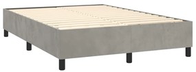 ΚΡΕΒΑΤΙ BOXSPRING ΜΕ ΣΤΡΩΜΑ ΑΝΟΙΧΤΟ ΓΚΡΙ 140X190 ΕΚ. ΒΕΛΟΥΔΙΝΟ 3129147