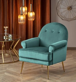 SANTI leisure armchair dark green / gold DIOMMI V-CH-SANTI-FOT-C.ZIELONY