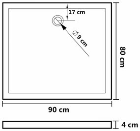 ΒΑΣΗ ΝΤΟΥΖΙΕΡΑΣ ΟΡΘΟΓΩΝΙΑ ΜΑΥΡΗ 80 X 90 ΕΚ. ΑΠΟ ABS 148917