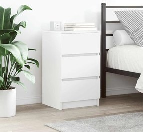 vidaXL Κομοδίνο με 3 συρτάρια Λευκό 39x35x65 εκ.