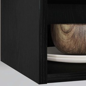 vidaXL Κρεμαστό ντουλάπι με ράφι Μαύρη δρυς 30 x 29,5 x 60 εκ.