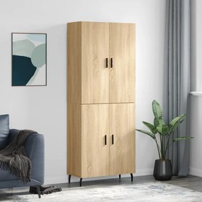 vidaXL Ντουλάπι Sonoma δρυς 69,5 x 34 x 180 εκ. από Επεξεργασμένο Ξύλο