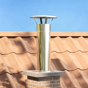 vidaXL Επέκταση Κεφαλής Καμινάδας Ασημί 29 x 29 x 50 εκ.
