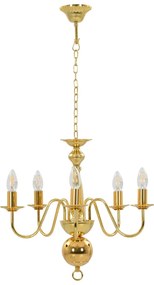 vidaXL Πολυέλαιος Χρυσός 5 x E14 Λαμπτήρες