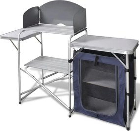 Τραπέζι Κουζίνας Camping Πτυσσόμενο Αλουμινίου με Προστατευτικό Αέρα