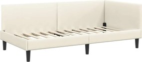 vidaXL Κρεβάτι Γωνίας Κρεμ 100 x 200 cm Βελούδο