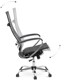 Καρέκλα γραφείου εργονομική Francy Megapap από τεχνόδερμα σε χρώμα μαύρο 66,5x70x113,3/131εκ. - Μέταλλο - GP008-0023