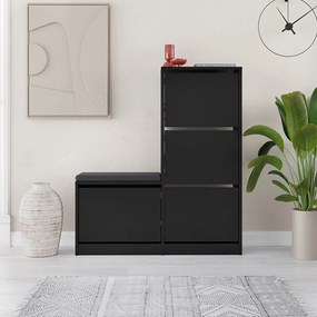 Παπουτσοθήκη Dude Megapap χρώμα μαύρο 104,8x26x118,5εκ.