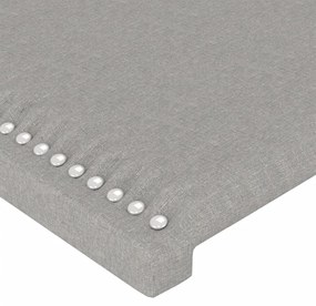 Κεφαλάρι Κρεβατιού LED Ανοιχτό Γκρι 100x5x118/128εκ. Υφασμάτινο - Γκρι