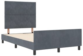 vidaXL Κρεβάτι Σκελετός Σκούρο Γκρι 120x200 εκ. Βελούδο