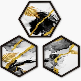 Διακοσμητικό Τοίχου (Σετ 3Τμχ) 696HGN1134 35x35cm Multi Wallity Πλαστικό,Mdf