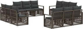 vidaXL Σετ Καναπέ Κήπου 12 pcs Γκρι συνθετικό ρατάν