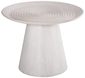 ΒΟΗΘΗΤΙΚΟ ΤΡΑΠΕΖΙ ΣΤΡΟΓΓΥΛΟ ROSS HM9708 ΜΑΣΙΦ ΞΥΛΟ MANGO ΣΕ ΛΕΥΚΟ Φ45x48Υεκ.