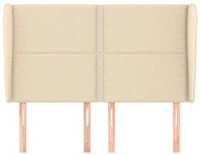 Κεφαλάρι με Πτερύγια Κρεμ 147x23x118/128 εκ. Υφασμάτινο 3117819