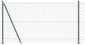 vidaXL Σετ Στύλων Φράχτη Ασημί 10 x 1.2 μ Επικαλυμμένος Χάλυβας
