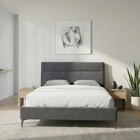 Κρεβάτι Marvel Megapap υφασμάτινο χρώμα ανθρακί 160x200εκ.