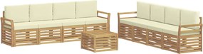 vidaXL Σετ Καναπέ 9 pcs Λευκό και Κρεμ 59 x 59 x 37 εκ Πολυεστέρας